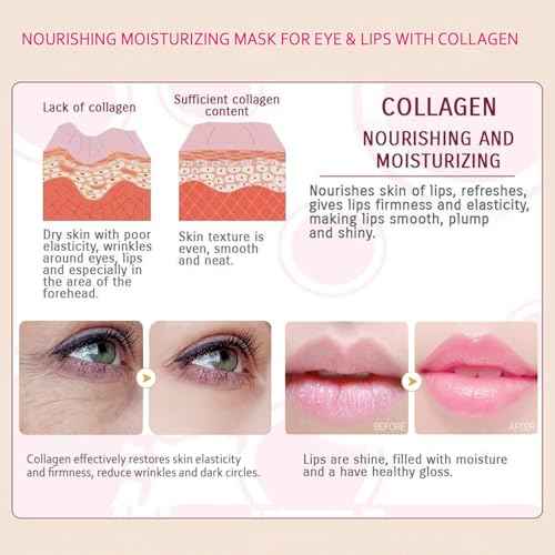 30 Pairs Eye Masks & Lip Masks, Crystal Collagen Eye Patches for Puffy Eyes & Dark Circles, Bachelorette Party Favors, Bridesmaid Gifts, Lip Care & 24K Gold Eye Mask Moisturizing & Reduce Wrinkles
