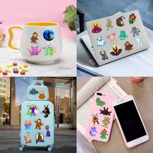 96PCS Cute Cryptid Temporary Tattoos Themed Halloween Birthday Party Decorations Supplies Favors Decor Cool Alien Bigfoot Mothman Yeti Tattoo Stickers Gifts For Kids Boys Girls School Prizes Carnival