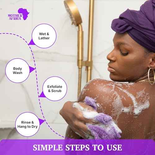 Mother Africa African Net Sponge With Handles Black Owned 3 Pack African Exfoliating Bath Sponge for Shower Washcloth Loofah Knots Gentle Deep Cleansing Back Authentic Scrubber Face & Body Men & Women