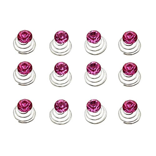 Hair Accessories Rhinestones Hair Spirals Clips For Women Pack of 12