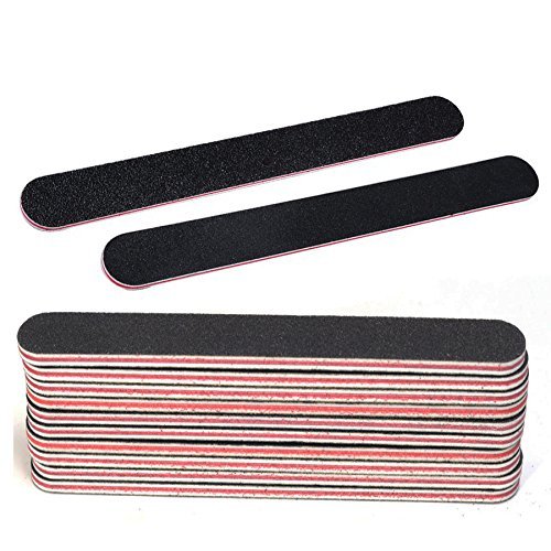 New8Beauty Nail Files Emery Board 12-Pack (100/180 Grit) - Nail Buffering Files