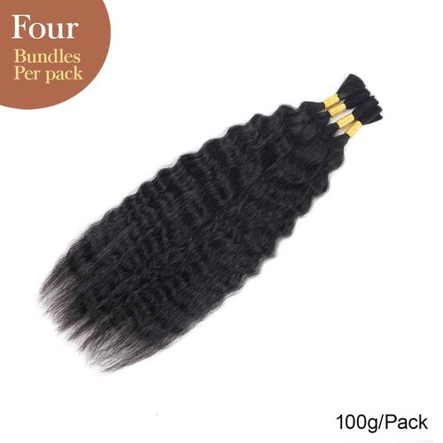 WZVHAIR Super Wave Bulk Human Hair For Braiding No Weft 100g (1Pack-4PCS) Wet and Wavy Human Braiding Hair 100% Virgin Human Hair Super French Human Bulk Hair For Boho Braids (Super Bulk 16 Inch)