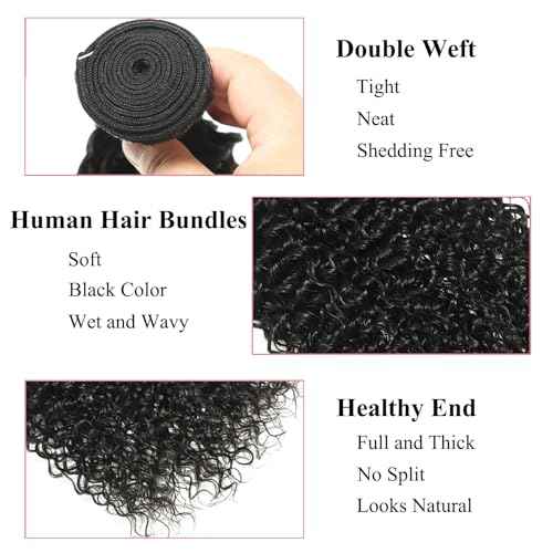 Water Wave Human Hair Bundles with Closure (20 22 24+18) Wet and Wavy 100% Unprocessed Brazilian Virgin human hair 3 Bundles with 5x5 Lace Closure Free Part Curly Wave Hair Extensions