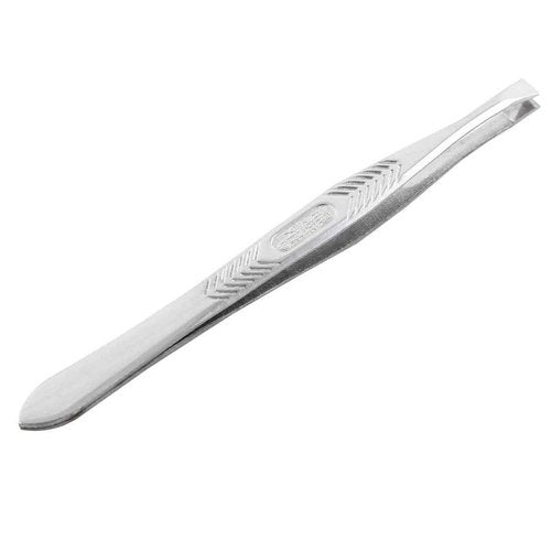 uxcell Stainless Steel Curved Flat Tip Eyebrow Tweezers Trimmer Makeup Tool Silver Tone