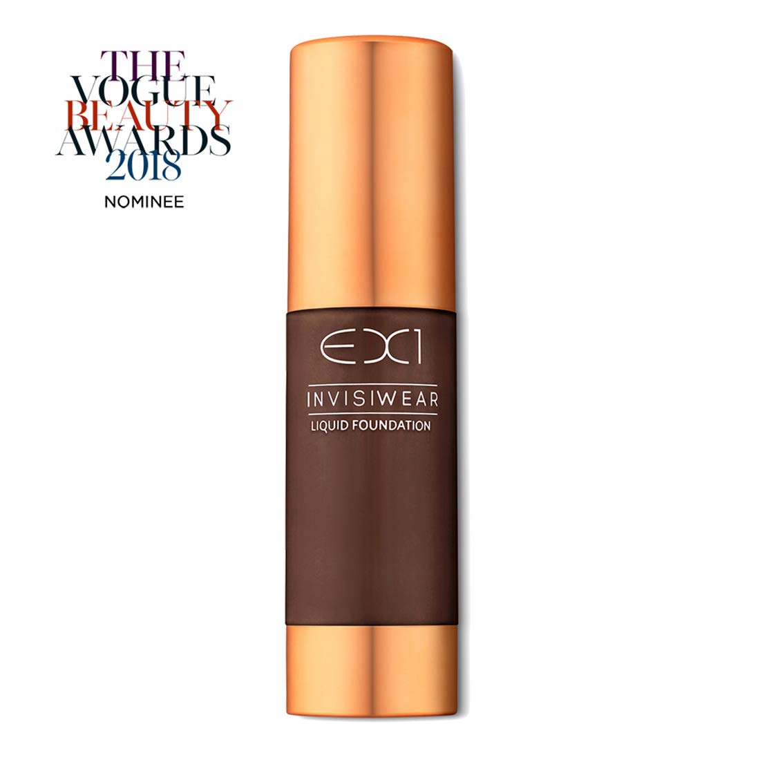 EX1 Cosmetics Invisiwear Liquid Full Coverage Foundation Makeup Shade 20.0 - Vegan, Oil and Fragrance Free, Dermatologically and Clinically Tested