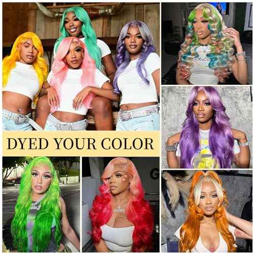 28 Inch 613 13x6 Lace Front Wig Human Hair 200 Density Body Wave Human Hair Wig 100% Real Human Hair Easily Stained Blend Minimum Shedding Tangle Free Longer life