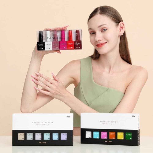 CANNI 6 Colors 9 ML Hema-Free Dark Red Gel Polish Set, Deep Cherry Red Burgundy Gel Nail Polish Blood Wine Red Color Kit, Soak Off LED Nail Gel Manicure Kit DIY at Home Salon Gifts