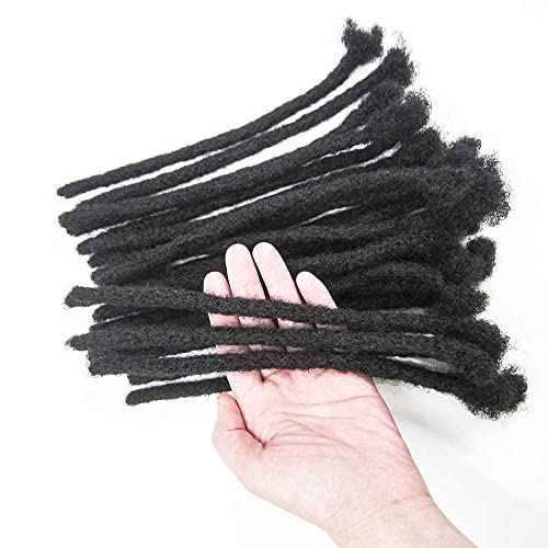 Loc Extensions Human Hair Dreadlock Extensions for Men/Women 8 inch 70 Strands 100% Natural Black Full Handmade Permanent Real Human Hair Can Be Dyed and Bleached (8Inch/30 locs£¬Natural Black/0.8cm)