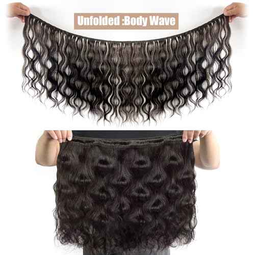 Lynch 15A Body Wave Bundles Human Hair, 22 Inch Real 100% Unprocessed Raw Cambodian Hair 1 Bundle, Plush Thick Cambodian Virgin Hair 105 Gram Per Bundle Natural Black For Woman