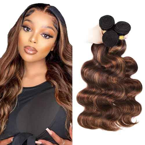 Ombre Brown Bundles P430 Body Wave Human Hair Bundles Brown Body Wave Bundle 16 18 20 inch Highlight Human Hair Bundle