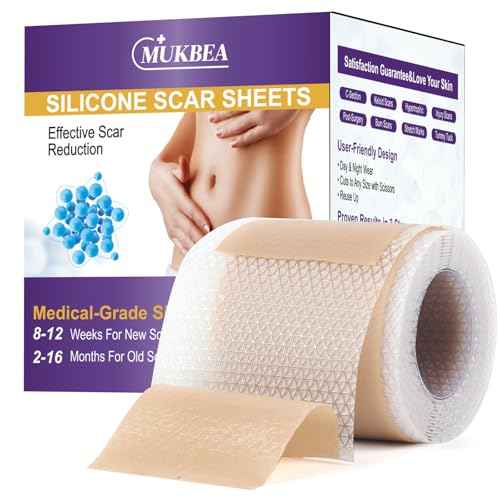 Silicone Scar Sheets, Silicone Scar Tape, Scar Tape for Keloid Bump Removal, Reusable Silicone Scar Strip for C-Section, Keloid, Surgery, Burns, Acne Scar et(1.8¡±x157¡±Roll-4M)