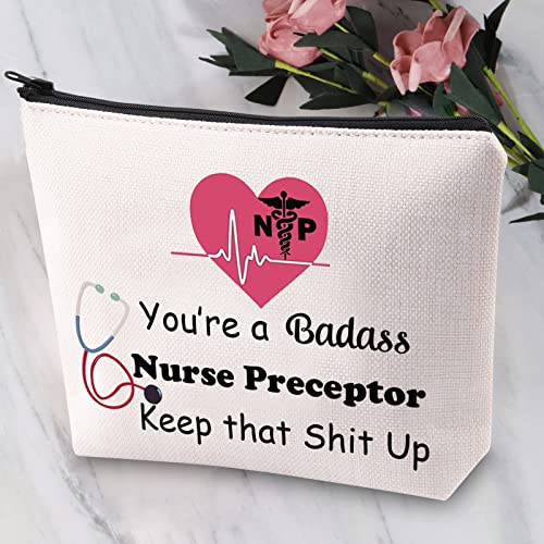 JYTAPP Nurse Appreciation Gifts for NP Makeup Bag Nurse Preceptor Gifts You’re a Badass Nurse Preceptor Keep that Shit Up Makeup Bag Preceptor Thank You Gift