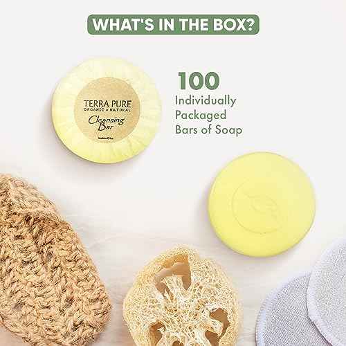 Terra Pure Bar Soap, Travel Size Hotel Amenities, 0.6 oz (Pack of 100)