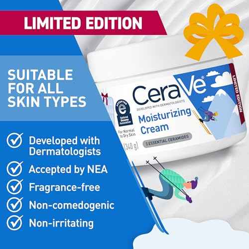 CeraVe Apr?s Ski Moisturizing Cream, Body and Face Moisturizer for Dry Skin, Body Cream with Hyaluronic Acid and Ceramides, Daily Moisturizer, Oil-Free, Fragrance Free, Non-Comedogenic, 12 Ounce