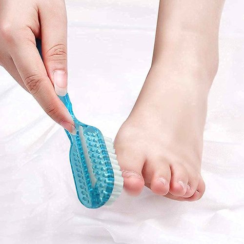 Xjinmin Two Sided Nail & Foot Cleaning Brush Set, Soft & Stiff Bristles, 8 PCS