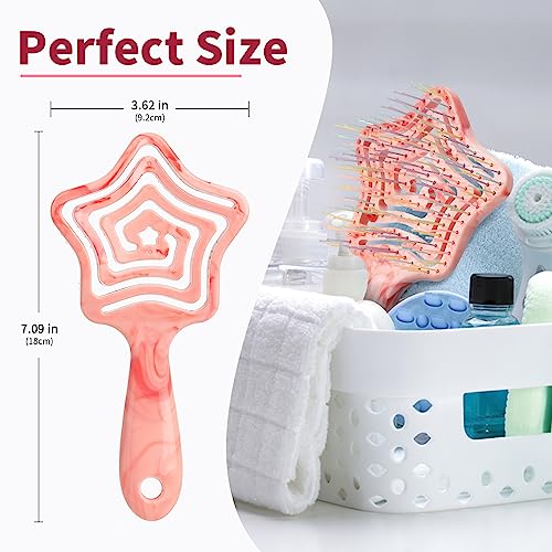 Detangling Wet Hair Brush for Thin or Straight Hair, Vented Detangler Hairbrush with Double-Layered Ultra and Soft-Nylon Bristles for Wet or Dry Hair, Gift for Women Girls Kids