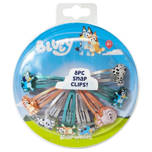 LUV HER Bluey Hair Clips for Girls Snap Clips 8 Pack Multi Color Ages 3+