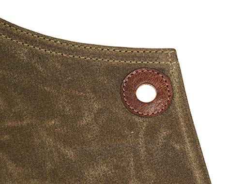 One Size Fits Utility Apron | Adjustable Cross-Back Straps | Multi-Use Shop Apron With Tool Pockets By Aaron Leather Goods (Green, Canvas Leather)
