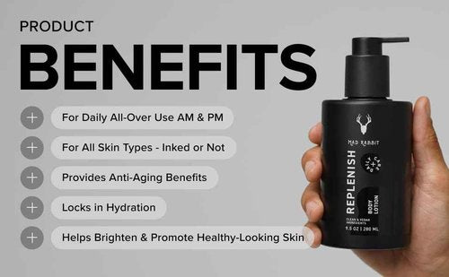 Mad Rabbit Tattoo Aftercare Soothing Gel & Moisturizer + Replenish Tattoo Body Lotion Bundle