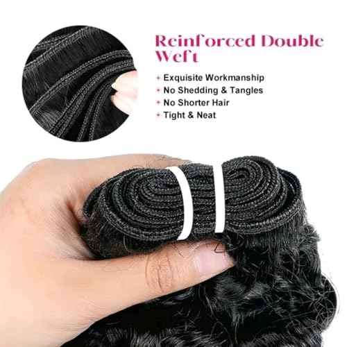 Burmese Curly Bundles Human Hair Unprocessed 100% Real Human Hair Burmese Bundles Water Wave Bundle For Quick Weave Double Weft Natural Black Color 14 16 18 Inch for black women