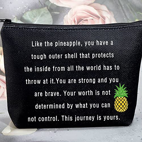 G2TUP Infertility Warrior IVF IUI Makeup Bag Medicine Bags Pineapple Pouch You are Strong and You are Brave (Infertility Pineapple Black Bag)