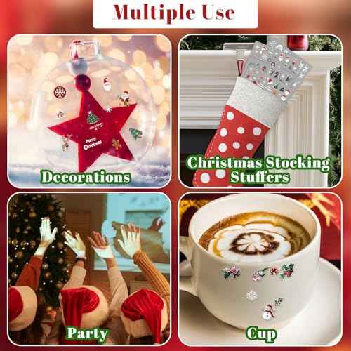 9 Sheets Christmas Nail Art Stickers, Embroidery Nail Sticker Decals for Girl Women, Xmas Tree Santa Claus Nail Stickers for Nail Art Kids Christmas Stocking Stuffers Gifts Decoration Self-Adhesive