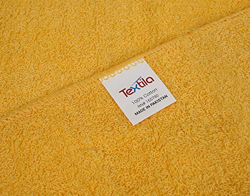 Textila Terry Wash Cloths Pack of 10 - Multicolor - 12x12 Inches, Soft and Absorbent - Perfect for Bath, Face, Hand, Kitchen, Spa, Hotel, Gym, and Home Use.