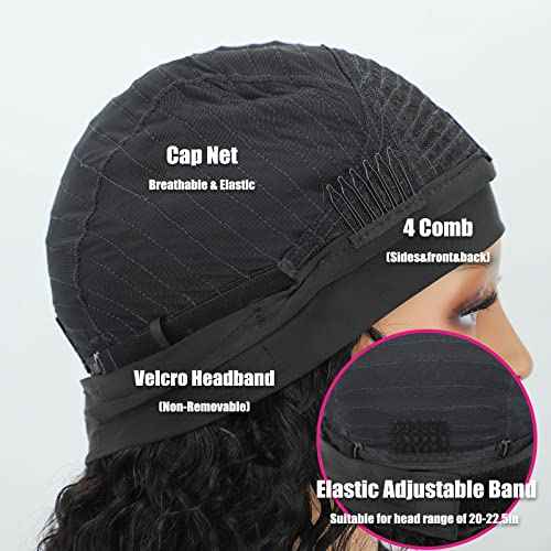 AISI QUEENS Headband Wig Human Hair For Black Women Curly Wigs Glueless Human Hair Short Curly Headband Wigs (12 Inch, Curly Headband Wigs)