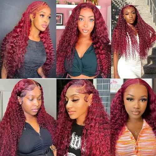 Burgundy Water Wave Bundles 99J Bundles 18 20 22 inch Red Human Hair Bundle Unprocessed Virgin Hair Extensions