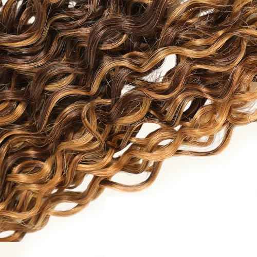 Highlight Human Hair Bundles 4/27 Water Wave Bundle 18 20 22 inch Ombre Brown Human Hair 3 Bundles #27 and #4 Color