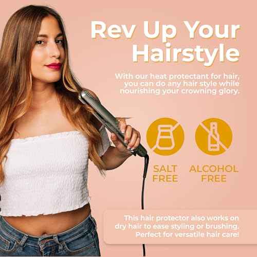 LATINOIL Chia Oil Heat Protectant Spray For Hair - Hair Thermal Protection Shield From Heat - Leave In Conditioner - Anti Frizz Moisturizer (8 Oz)
