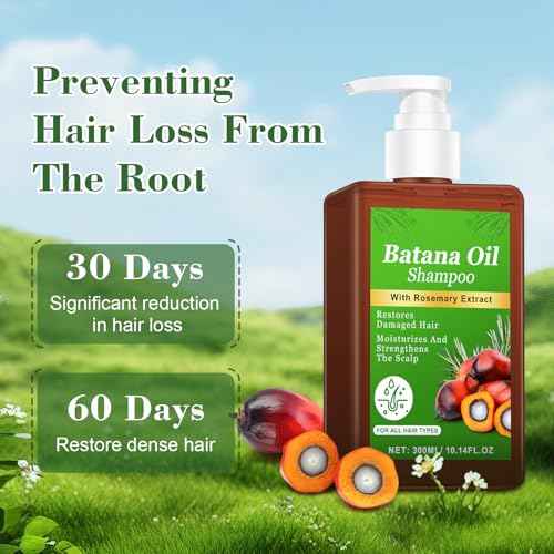 -Promote Hair Growth,Rosemary Shampoo,Nourishes Scalp, Reduces Breakage & Adds Shine,Reduces Hair Loss (Batana Shampoo-(10.1 fl oz))