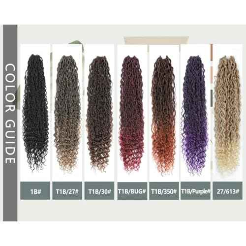 Goddess River Locs Crochet Hair for Black Women - 8 Packs Boho River Locs Crochet Hair, Ombre Boho Soft Locs 30 inch, Long Crochet Goddess Faux with Curly Ends(30inch, 27/613#,8 Packs)