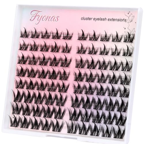 Manga Lash Clusters Kit Natural Eyelash Clusters Spiky Lash Extension Kit 80Pcs Anime Cluster Eyelash Extensions with Waterproof White Lash Glue and Tweezers DIY at Home (Cutey Kit-B)