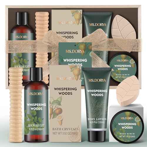 Self Care Gifts for Women - Bath and Body Spa Kit for Mom Wife Grandma, 6 Pcs Relaxing Spa Gifts Basket Set, Christmas Basket for Friends Sister Coworker