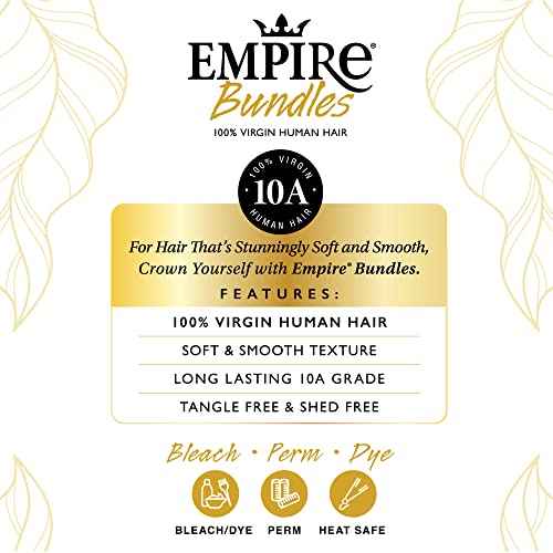 Sensationnel Empire bundles multi - straight with 4x4 closure 10a tangle shed free human hair for weaving and sew in styles (16 18 20 Inch, NATURAL/BLACK)