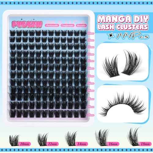 Volume Lash Clusters Wispy Eyelash Clusters C Curl Cluster Eyelash Extensions 10-18MM DIY Lash Extension 144Pcs Reusable False Eyelashes