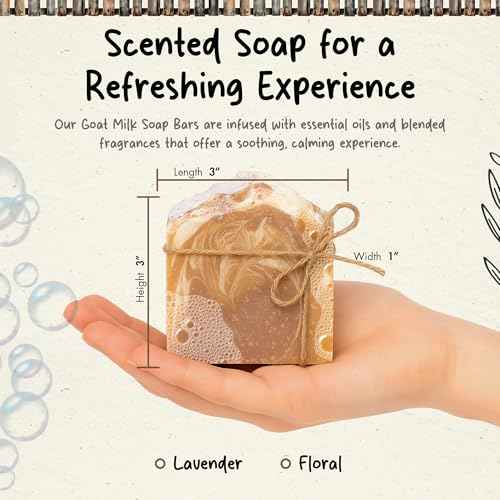 Goat Milk Soap Bar for Face & Body | Lavender Soap with Essential Oils & Fragrance Oils | Moisturizing Vitamin-Rich Skincare ? Lavender 3 Pack