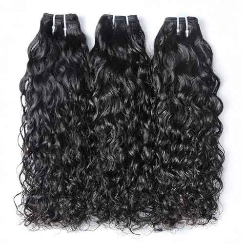 Water Wave Bundles Human Hair Soft Brazilian Virgin Human Hair 100% Unprocessed Wet and Wavy Curly Bundles Natural Black Color Can Be Dyed Total 300g 18 20 22 Inch