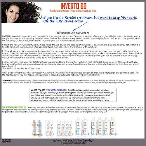 INVERTO 60 Advanced Gel Complex Brazilian Keratin Hair Blowout Treatment Formaldehyde Free Straightening Smoothing and Repairing Damaged Hair Keratin Research (Long Hair-240ml)