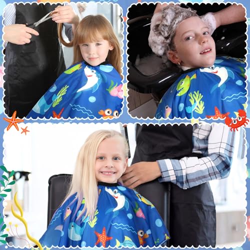 FEBSNOW 3 Pack Kids Hair Cutting Cape Professional Hairdressing Salon Cape for Children Salon Barber Styling Coloring Hair Hair Cutting Cape Accessories£¨3 Style£©
