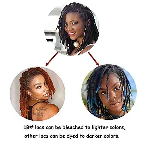 Crochet Dreadlocks Extensions 10 Inch 40 Strands 100% Human Hair Locs Extensions All Handmade Crochet Permanent Loc Extensions Diameter 0.6 cm Natural Black Color (10 Inch, 40 Strands)