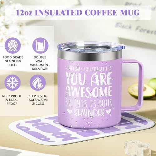Birthday Gifts for Women Lavender Spa Gift Basket for Women Self Care Relaxing Bath Set Purple Gifts Inspirational Gift for Mom Wife Her Female Sister Teacher Nurse Friends Employee Coworker Spa Gifts