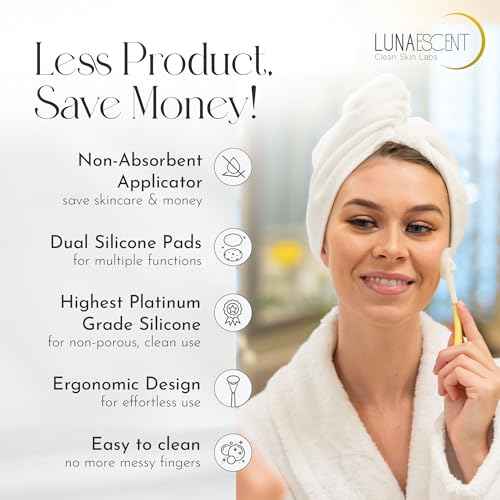 Serum Applicator for Face Applicator Only Reusable Skincare Applicator Serums, Oils, Medicated Ointments, Sunscreen, Makeup, Face Cream Applicator, Cooling & Warming Face Massager Tool by LUNAESCENT
