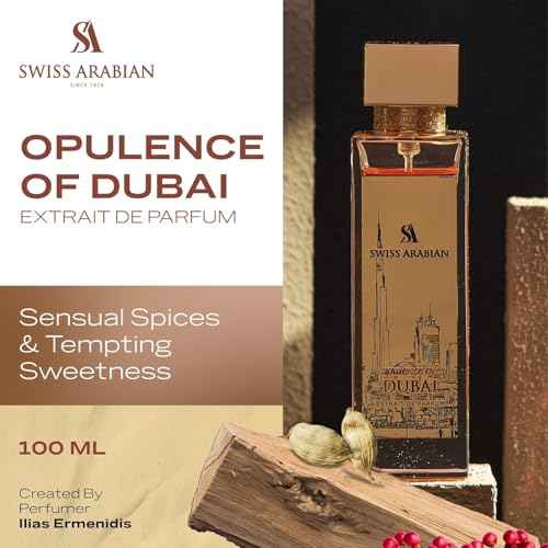 Swiss Arabian Opulence of Dubai Extrait de Parfum, 100ml, Premium Quality Perfume, Women and Men¡¯s Fragrance, Spicy, Gourmand, Woody Luxurious Blend Perfume for Men and Women