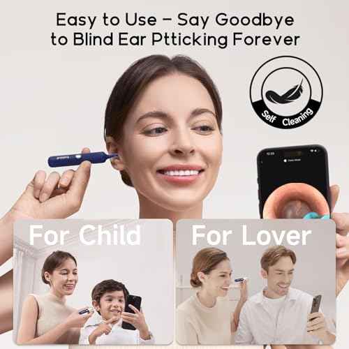 BEBIRD Ear Wax Removal Tool Camera, Visual Earwax Cleaner with Cleaning Kit as Spade/Spoon/Pick/Tweezer Clean Ears for Family, Ear-Scope Otoscope Wireless WiFi Connect