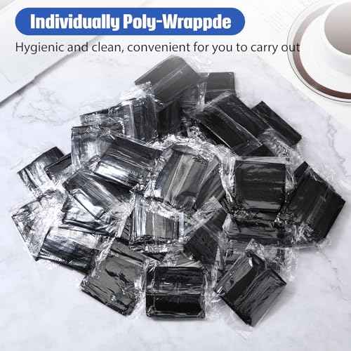 Waydress 140 Pieces Disposable Spa Facial Headbands with Convenient Closure, Stretch Facial Headwraps Soft Skin Care Hair Band for Women Salons(Black)
