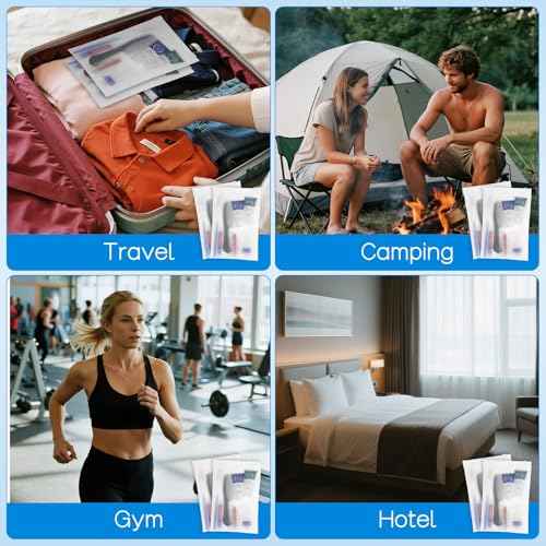 Toiletry Kits Travel Essentials Disposable Hygiene in Bulk, Trial Size Toiletries Supplies Individually Wrapped Traveling Personal Care Items, for Camping, Hotel, Homeless, Charity, 8-in-1 (40-Pack)