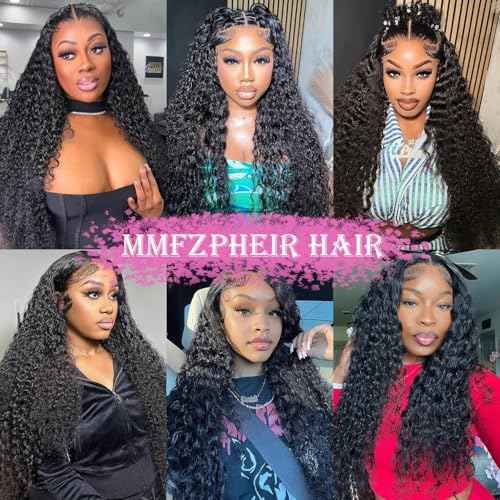 30Inch Water Wave Lace Front Wigs Human Hair 200 Density 13x6 HD Lace Front Wigs Pre Plucked Glueless Curly Human Hair Wigs For Women Water Wave Frontal Wigs