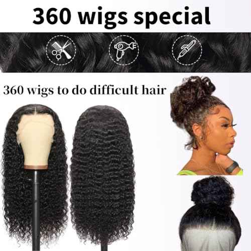360 Deep Wave Full Lace Wig Human Hair 360 Deep Wave Human Hair Wig Full Lace Wet And Wavy 360 HD Lace Front Wigs Pre Plucked26 Inch
